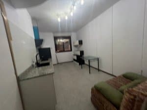 Zona de trabajo con mesa y sofá