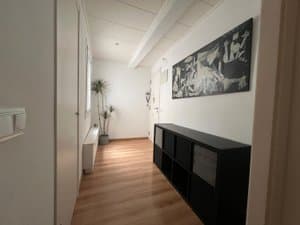 Pasillo con mueble bajo y cuadro
