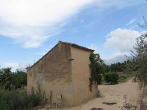 Casa de campo de una planta entre la vegetación