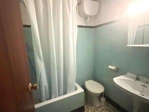 Baño con bañera y paredes verdes
