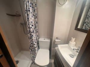 Baño con ducha e inodoro