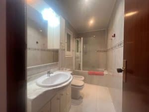 Baño con mueble de lavabo y bidé