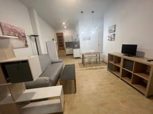Salón con cocina al fondo