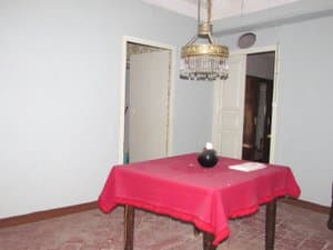 Comedor con mesa y lámpara de techo