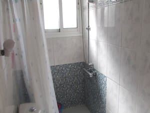 Baño con ducha y cortina