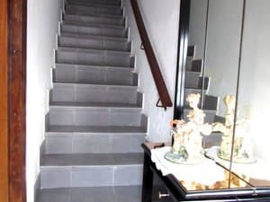 Escalera con pasamanos de madera
