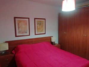Dormitorio con cama de matrimonio y armario empotrado