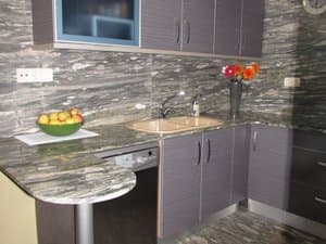 Cocina americana con barra y lavavajillas